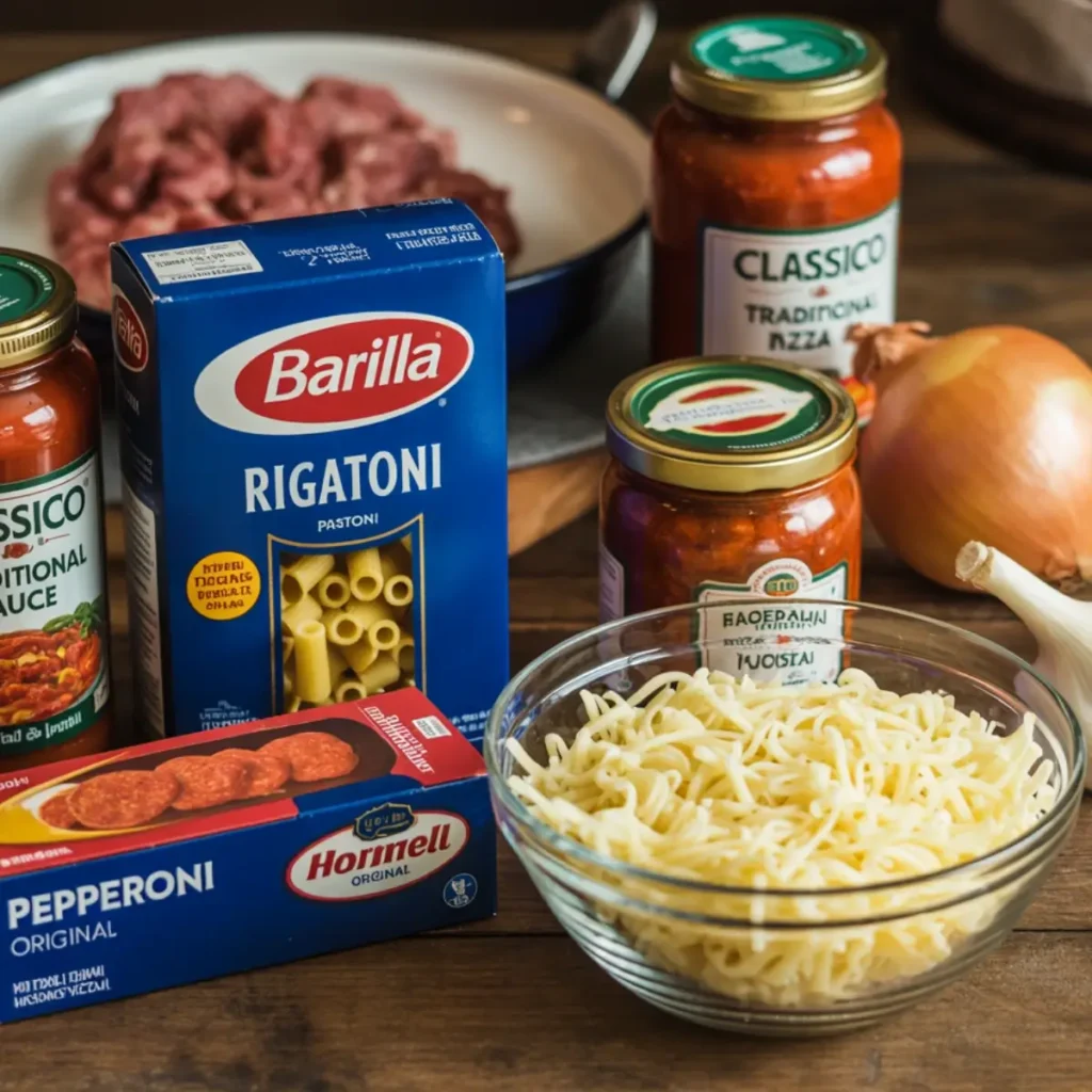 Crock Pot Pizza Casserole ing