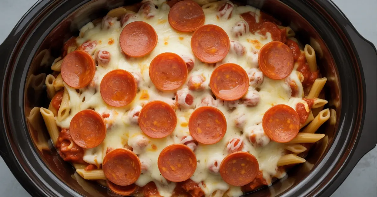Crock Pot Pizza Casserole