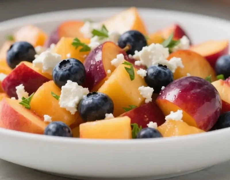 Blueberry Peach Feta Salad