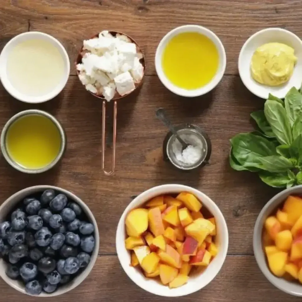 Blueberry Peach Feta Salad ing Blueberry Peach Feta Salad