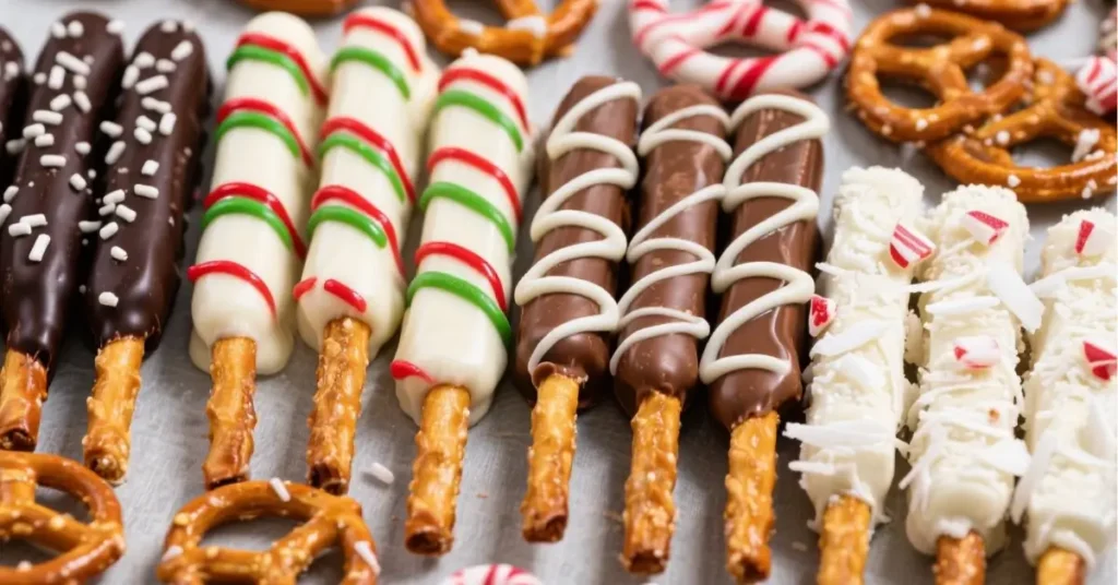 Colorful Christmas Pretzel Rods Recipe