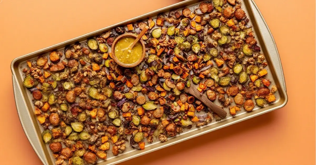 Sheet-Pan Maple-Dijon Sausage and Fall Veggies