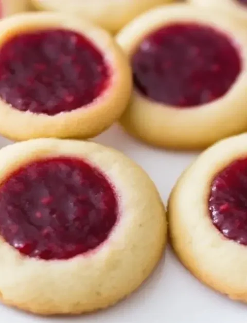 Soft Christmas Thumbprint Cookies