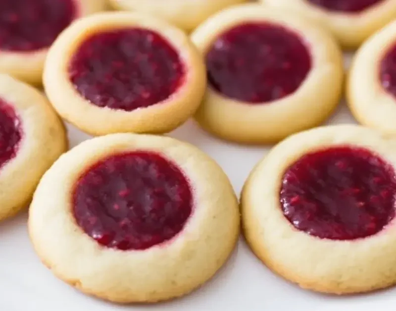 Soft Christmas Thumbprint Cookies