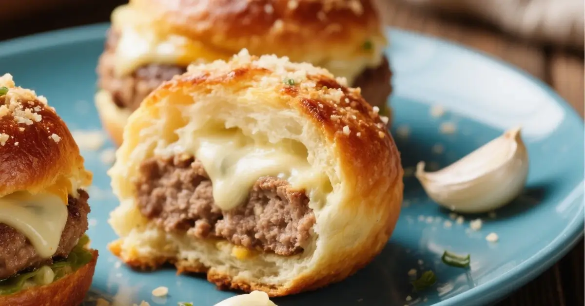 garlic parmesan cheeseburger bombs