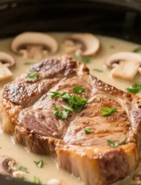 pork chops in mushroom soup in slow cooker