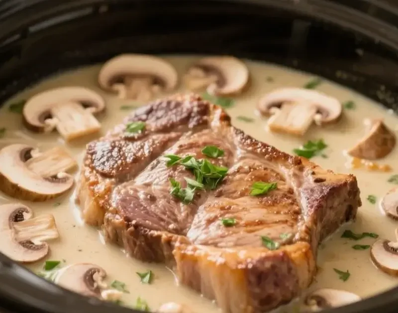 pork chops in mushroom soup in slow cooker