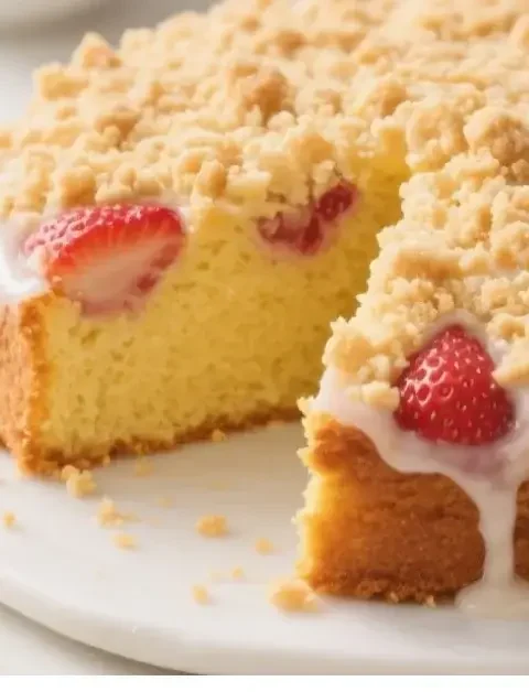 strawberry crumb cake