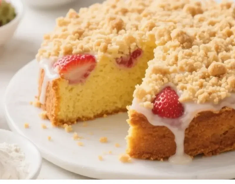 strawberry crumb cake