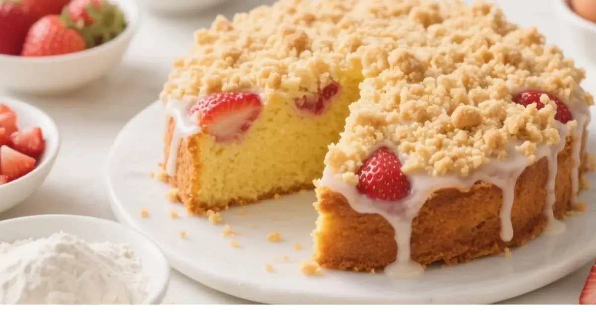 strawberry crumb cake