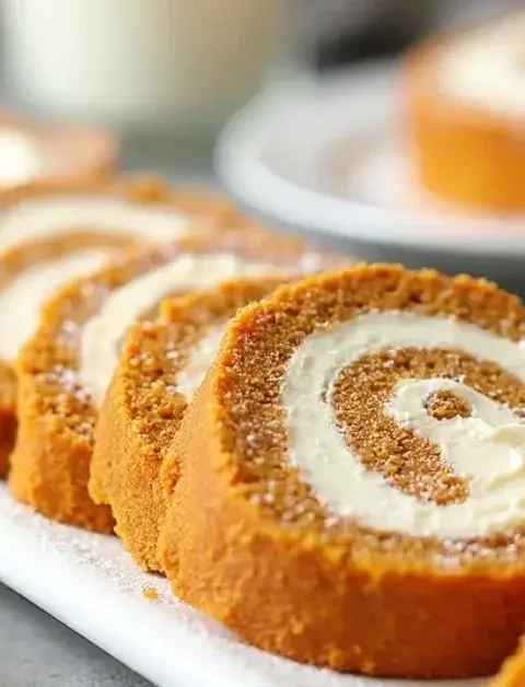 Creamy Pumpkin Spice Roll Cake