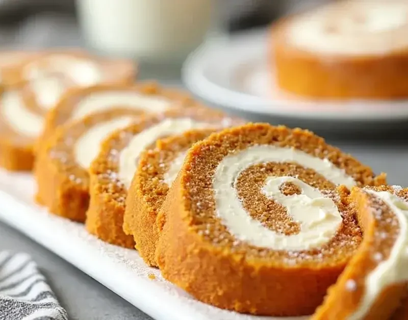 Creamy Pumpkin Spice Roll Cake