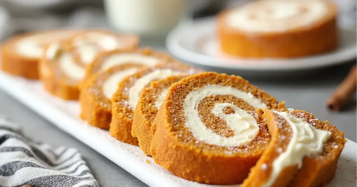 Creamy Pumpkin Spice Roll Cake