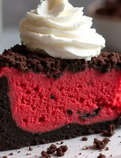 Christmas Red Velvet Cheesecake with Oreo Crust
