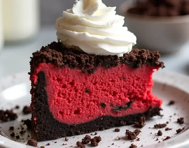 Christmas Red Velvet Cheesecake with Oreo Crust