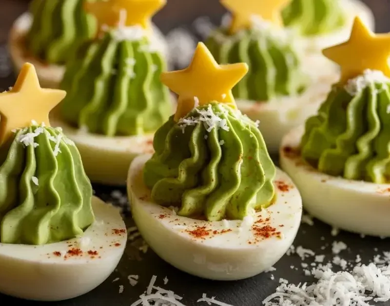 Christmas tree deviled eggs