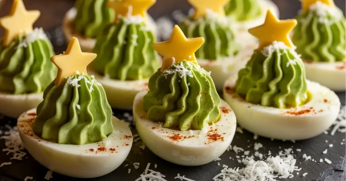 Christmas tree deviled eggs