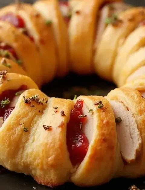 Savory Turkey and Cranberry Crescent Ring