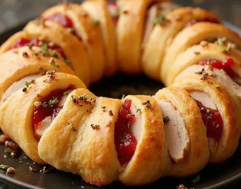 Savory Turkey and Cranberry Crescent Ring