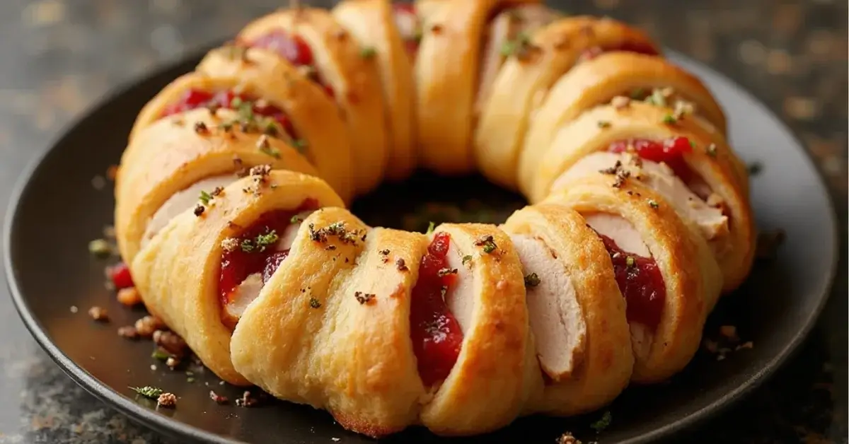 Savory Turkey and Cranberry Crescent Ring