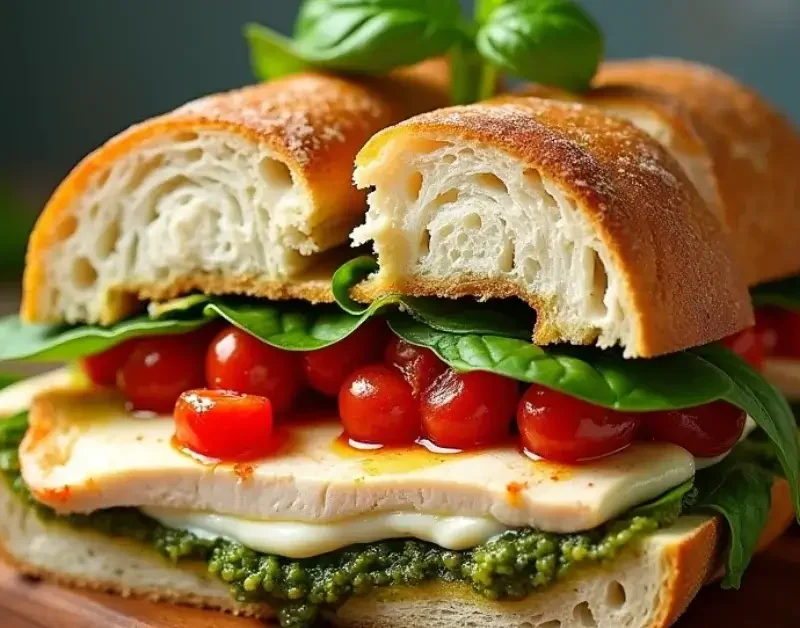 Chicken Pesto Caprese Sandwiches