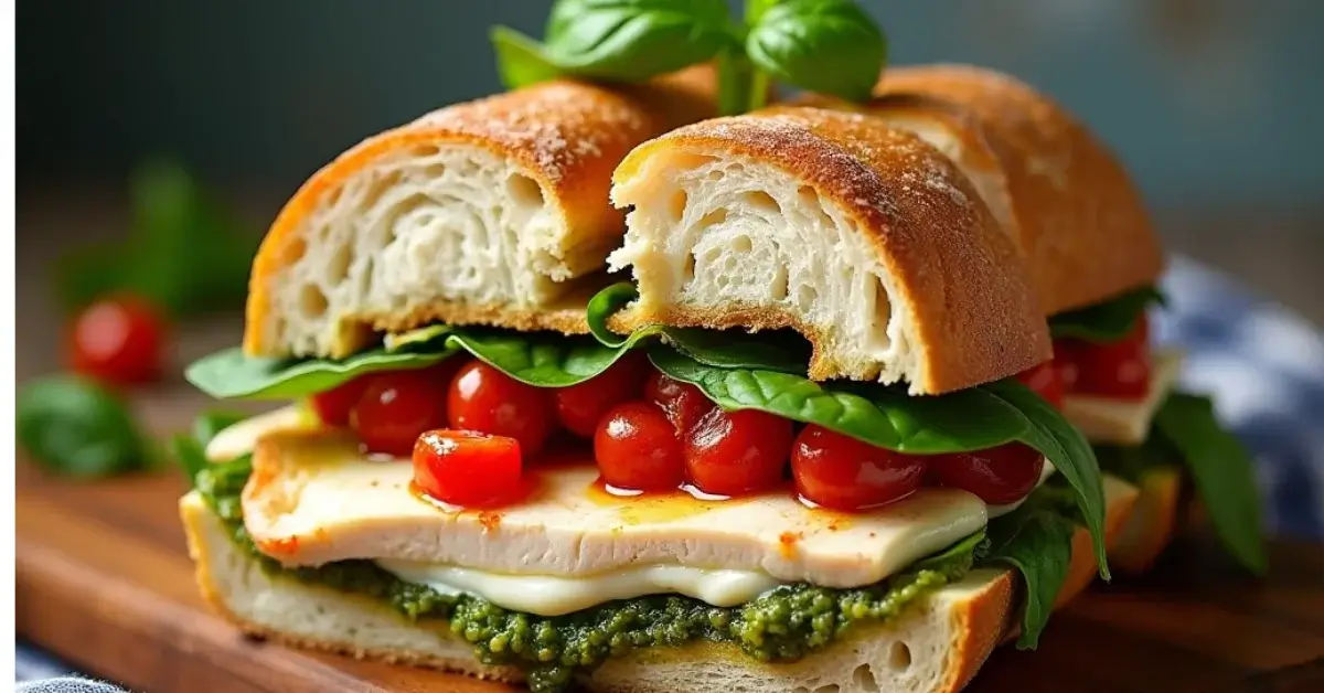 Chicken Pesto Caprese Sandwiches