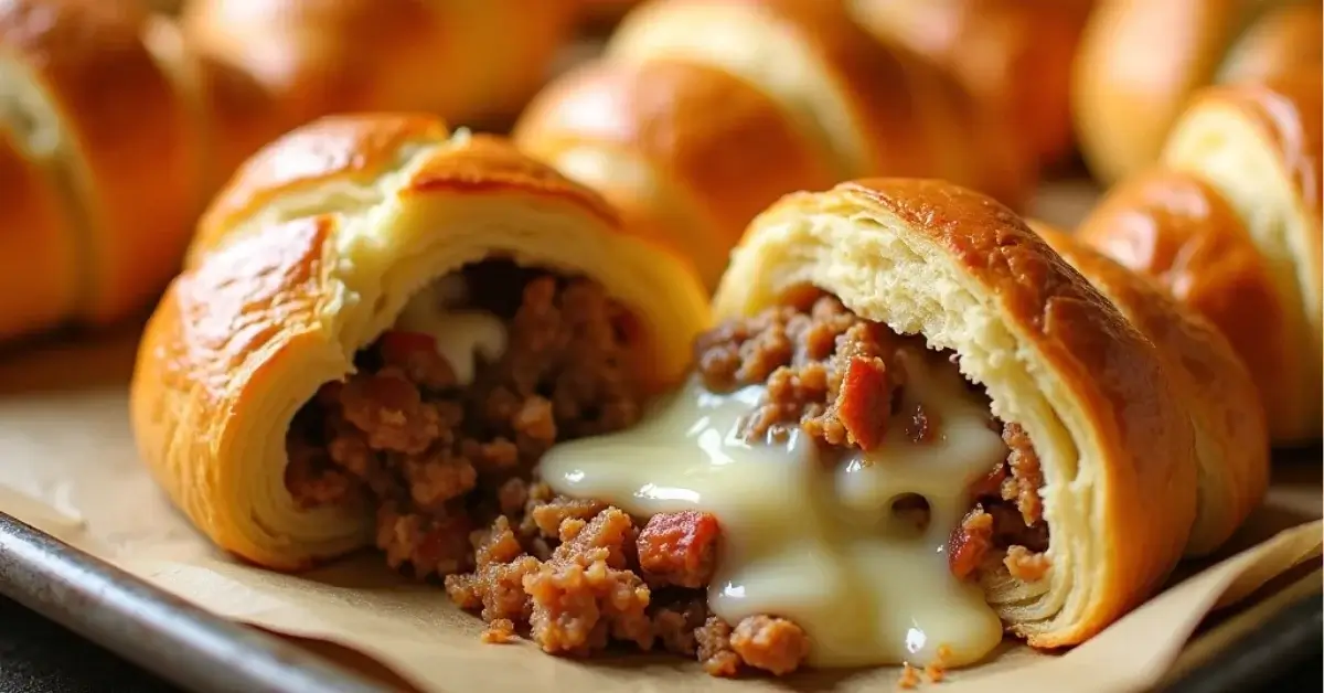 Sausage, Rotel & Cream Cheese Crescent Rolls