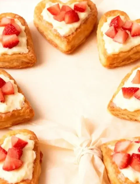 Strawberry Cream Cheese Heart Danishes