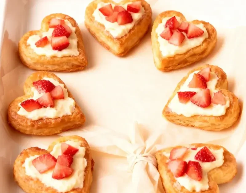 Strawberry Cream Cheese Heart Danishes