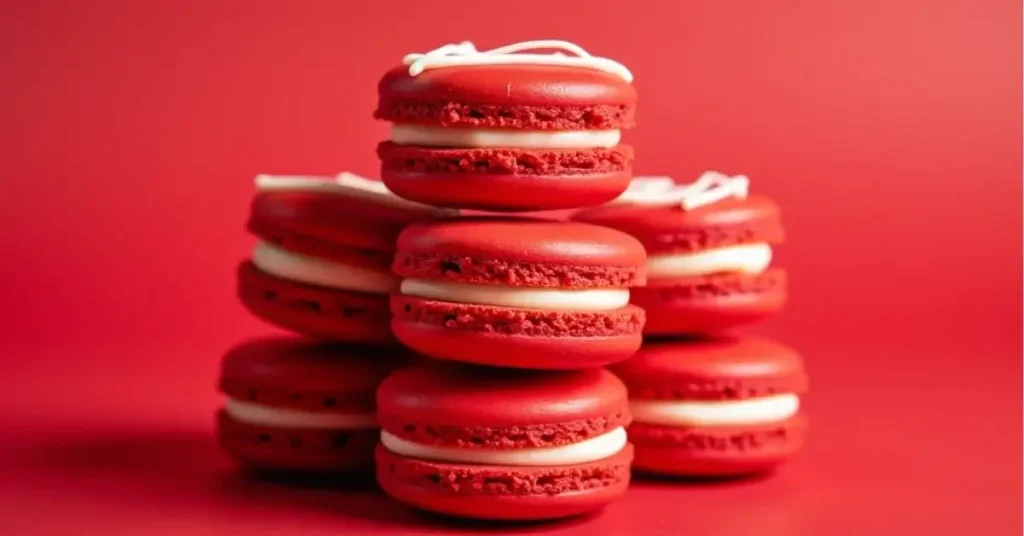 Red Velvet Macarons with Mascarpone Frosting