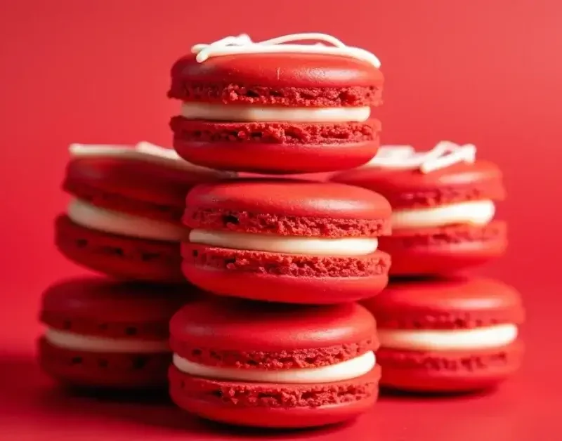 Red Velvet Macarons with Mascarpone Frosting