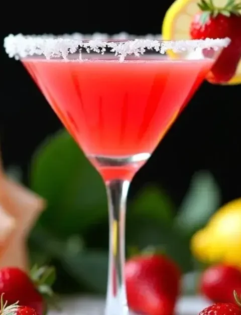 Strawberry Drop Martini Mocktail