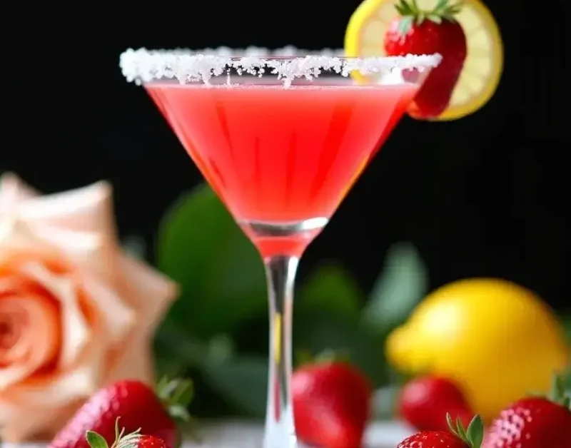 Strawberry Drop Martini Mocktail