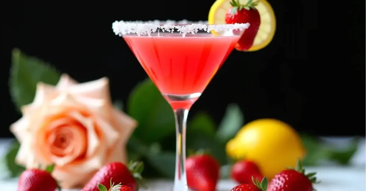 Strawberry Drop Martini Mocktail