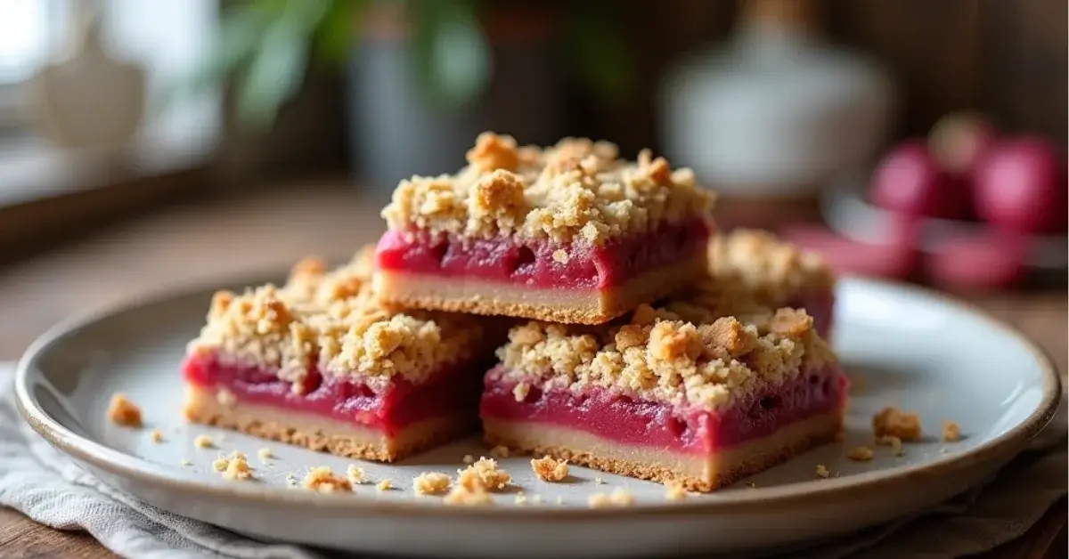 Rhubarb Crumble Bars